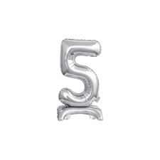 Amscan Europe GmbH Amscan felfújható fólia szám talppal, ezüst, 38cm, 5 party kellék