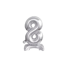 Amscan Europe GmbH Amscan felfújható fólia szám talppal, ezüst, 38cm, 8 party kellék