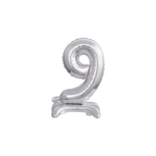 Amscan Europe GmbH Amscan felfújható fólia szám talppal, ezüst, 38cm, 9 party kellék