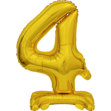 Amscan Felfújható Fólia Szám Talppal 9910072 - Arany, 38 cm, 4 (9910072) party kellék