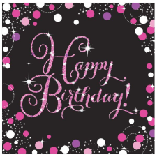 Amscan Happy Birthday szalvéta 16 db-os 32,7*32,7 cm papírárú, csomagoló és tárolóeszköz