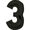 Amscan Lustre Szám Fólia Lufi - 3-as, 86 cm, Fekete (9917305)