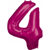 Amscan Óriás Szám Fólia Lufi - 4-es, 88x66 cm, Rózsaszín (9907283)