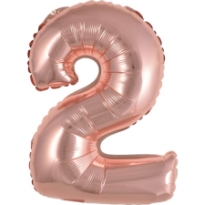 Amscan Rose Gold 2-es Szám Fólia Lufi 45 cm (9909690) party kellék