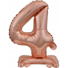 Amscan Rose Gold Mini 4-es Szám Fólia Lufi Talppal 38 cm (9911737) party kellék