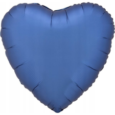 Amscan Silk Azure Blue Szív Fólia Lufi 43 cm (9914096) party kellék