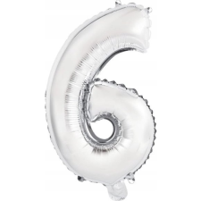 Amscan Silver, Ezüst 6-os Szám Fólia Lufi 45 cm (615830) party kellék