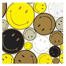Amscan Smiley originals szalvéta sárga 16 db-os 33x33cm papírárú, csomagoló és tárolóeszköz