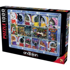 ANATOLIAN 1000 db-os puzzle - Christmas Cat Stamp Collection (1103) puzzle, kirakós
