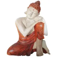 Ancient Kézműves Buddha Szobor-Gondolkozó-25cm dekoráció