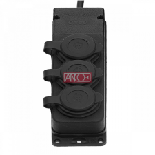Anco Vezeték nélküli Elosztó 3-as szerelhető gumis, IP44, tűzáló fekete villanyszerelés