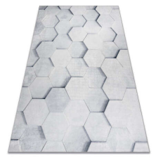 ANDRE 1180 mosható szőnyeg Méhsejt, hatszögletű 3D csúszásgátló - szürke 160x220 cm lakástextília