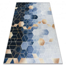 ANDRE 1216 mosható szőnyeg Kocka, geometriai csúszásgátló - kék 160x220 cm lakástextília