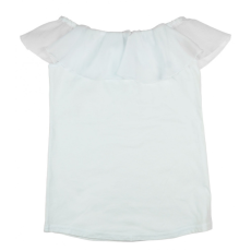 Andrea Kft. Alkalmi fehér ujjatlan muszlinos lányka felső 146-152
