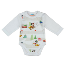 Andrea Kft. Disney Mickey és Minnie karácsonyi hosszú ujjú baba body fehér kombidressz, body