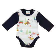Andrea Kft. Disney Mickey és Minnie karácsonyi hosszú ujjú baba body kék kombidressz, body