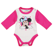 Andrea Kft. Disney Minnie virágos hosszú ujjú baba body fehér kombidressz, body