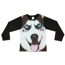 Andrea Kft. Husky mintás hosszú ujjú póló babapóló, ing