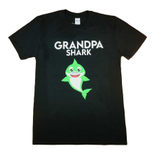 Andrea Kft. Rövid ujjú férfi póló cápás mintával &quot;Grandpa shark&quot; felirattal férfi póló