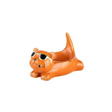 Angelo márkájú szivarozó cicát formáló kerámia hamutartó - Narancssárga hamutartó