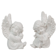  Angyal ülő poly fehér M7,5cm dekorációs kellék