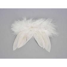  Angyalszárny akasztós tollas 9,5 cm fehér karácsonyfadísz