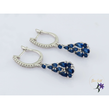  Aniccca antiallergén csüngős fülbevaló kék kövekkel-rodium fülbevaló