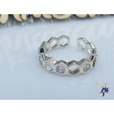  Aniella rod nyitott antiallergén gyűrű állítható méretű sejtmintás, köves gyűrű