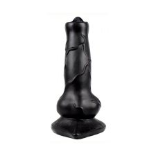 Animalorny - kutya pénisz dildó - 12cm (fekete) műpénisz, dildó