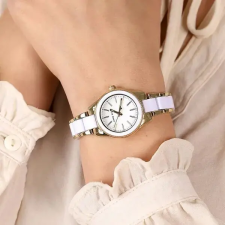 ANNE KLEIN AK-3212WTGB női karóra, kvarc, rozsdamentes acél, arany/fehér karóra
