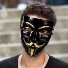 Anonymus face maszk - fekete jelmez