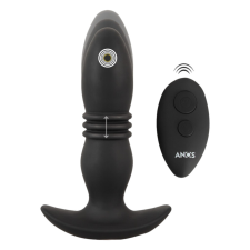 Anos - rádiós lökő anál vibrátor (fekete) vibrátorok