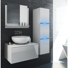 Anrallogin Venezia Like I. fürdőszobabútor szett + mosdókagyló + szifon (fényes fehér) fürdőszoba bútor
