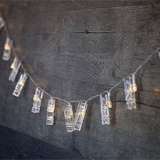 ANRO LED Csipeszes LED fényfüzér 10 ledes (2 méter) - meleg fehér izzó