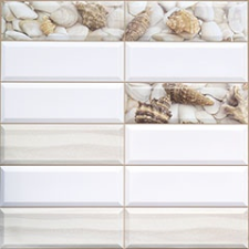 ANRO Wall Flexpanel PVC falburkoló lap - Metro csempe (homok, kagyló, natúr fehér) dekorburkolat