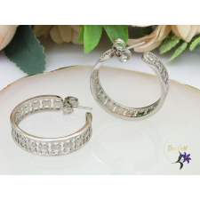  Antiallergén karika fülbevaló bedugós-rodium fülbevaló