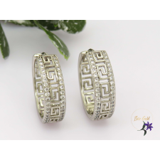  Antiallergén karika fülbevaló görög mintával-rodium fülbevaló