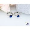  Antiallergén kék köves kaiskarika fülbevaló-rodium