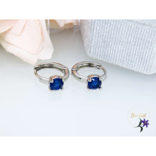  Antiallergén kék köves kaiskarika fülbevaló-rodium fülbevaló