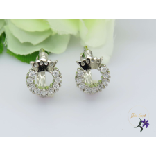  Antiallergén koronás gyermek fülbevaló-rodium fülbevaló