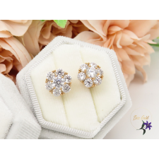  Antiallergén Virág köves fülbevaló-18K fülbevaló