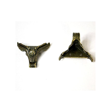 Antik bronz dobozláb, bagolyfejjel. Mérete: 35x35x25 mm, 4/cs dekorációs kellék