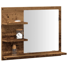 Antik fa színű tükrös fürdőszobaszekrény 60 x 10,5 x 45 cm fürdőszoba bútor