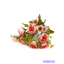  Antik leveles kis boglárka csokor 32 cm - Rózsaszín dekoráció