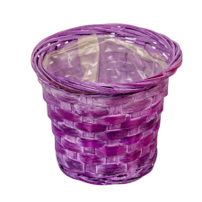  Antikolt bambusz kaspó lila 13x10cm dekorációs kellék