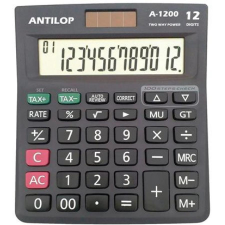 ANTILOP Számológép asztali 12 számjegy nagy, döntött kijelző Antilop A-1200 számológép