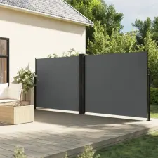 Antracitszürke behúzható oldalsó napellenző 180 x 600 cm kerti bútor
