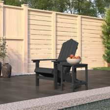  Antracitszürke HDPE kerti adirondack szék asztallal kerti bútor