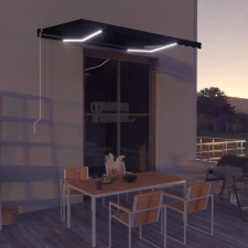  Antracitszürke kézzel kihúzható LED-es napellenző 350 x 250 cm kerti bútor