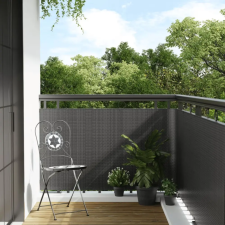  antracitszürke polyrattan erkélyparaván 600x90 cm kerti bútor